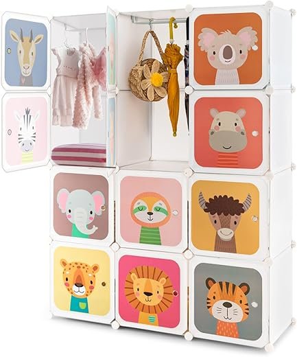 Costzon Cartoon Kids' Modular Closet