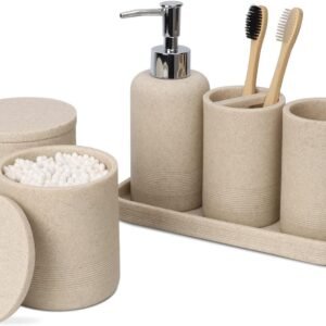 ZCCZ Beige Bathroom Accessories Set - 6 Pcs